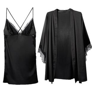 吊带美背睡裙睡袍歌瑞尔新款冰丝感露背睡衣女性感裸感外穿家居服