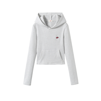 樱桃KIRSH韩系撞色条纹套头卫衣