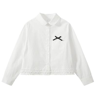 植木【miu系学院风】女童衬衫纯棉 儿童长袖衬衫 2026春新款童装