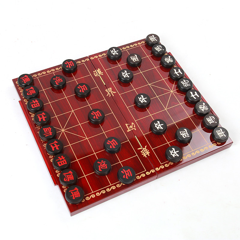 凡洋紫光檀木象棋折叠棋盘带抽屉