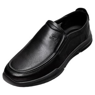 七匹狼真皮男鞋2025冬季正品商务正装鞋软牛皮软底工装上班单鞋子