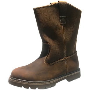 真皮复古男高帮套脚高筒长靴子骑行靴马靴保暖棉靴户外防水皮靴