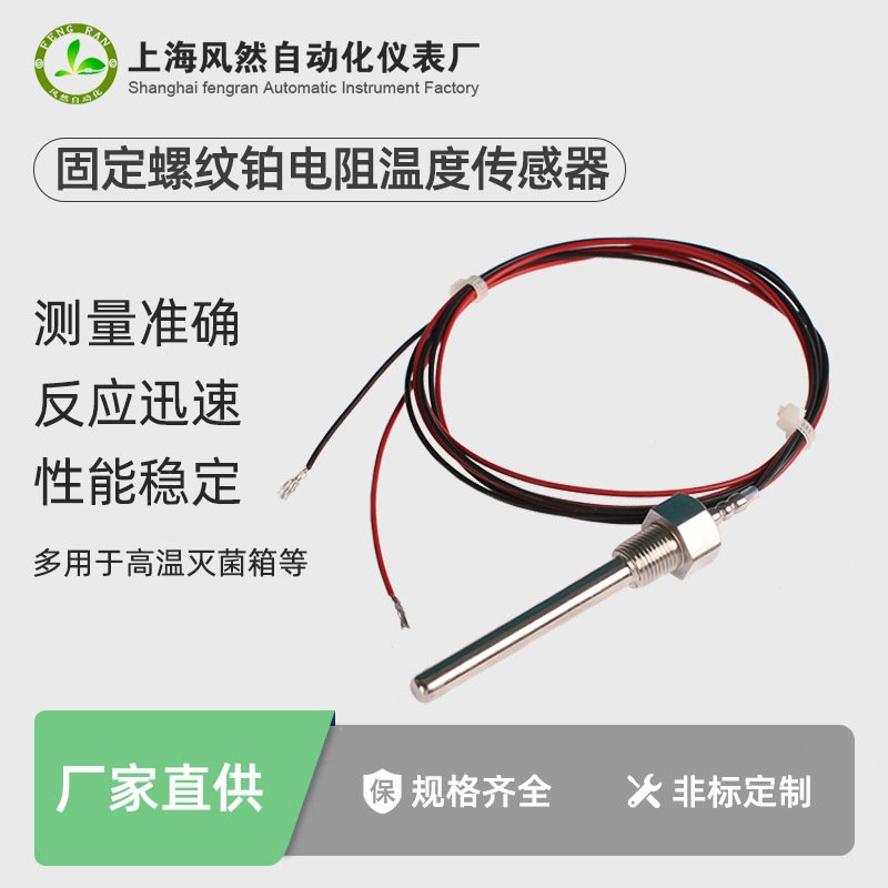 厂家批发高温箱Pt100温度传感器螺纹探头热电阻固定Pt1000温度铂