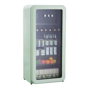 HCK哈士奇冰吧墩墩吧薄荷绿冷冻冷藏家用客厅保鲜柜饮料复古冰箱