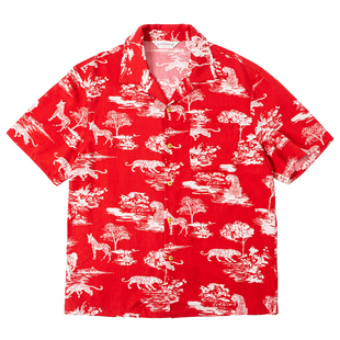 Secondorder SS24 Aloha Shirt 动物印花古巴领 夏威夷短袖衬衫