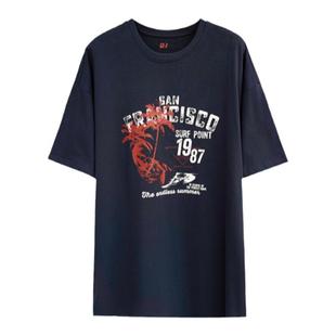 GOLDEN BARRY金和百瑞夏季百搭夏日椰树短袖T恤男女同款201885