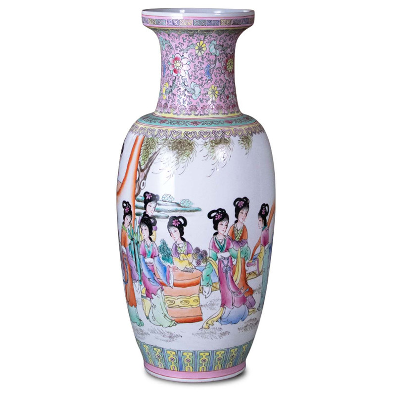 景德镇粉彩仕女图花瓶60CM