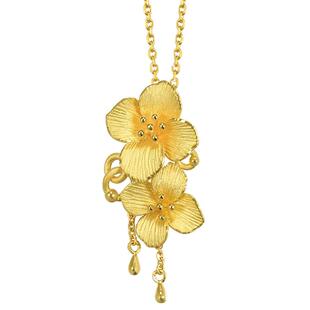 周生生结婚礼物婚嫁三金生生有囍绣球花黄金吊坠足金挂坠86594P