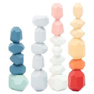 叠叠高叠叠乐彩虹石头平衡diy手工制作积木拼装玩具益智儿童玩具