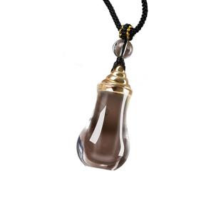 原矿精雕天然白水晶舍利瓶吊坠天然紫水晶嘎乌盒空心瓶项链挂件