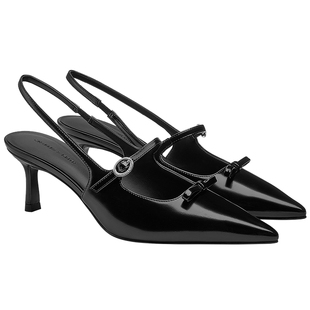 CHARLES＆KEITH26夏季新款CK1-61720262蝴蝶结尖头高跟玛丽珍凉鞋