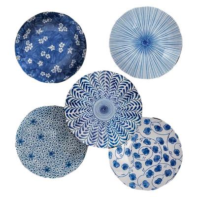 MinoYaki美浓烧釉下彩餐盘5个