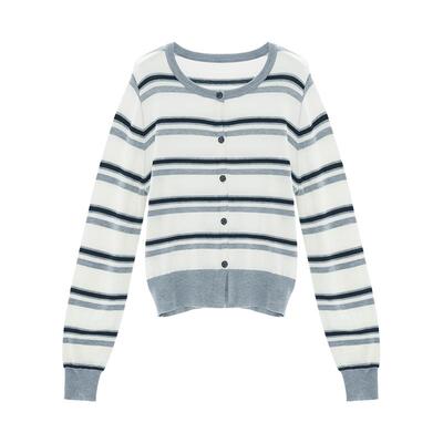 iammix27简约圆领针织开衫女