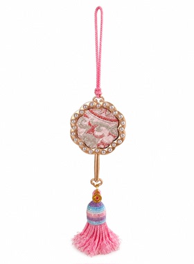 宋锦蒲团摇钱扇汉服钥匙扣饰品