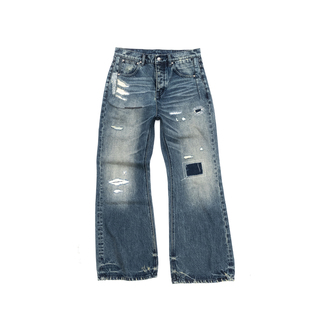 IN EXISTENCE 存世25FW「蕴」磨损补丁破坏手缝针刺子微喇牛仔裤