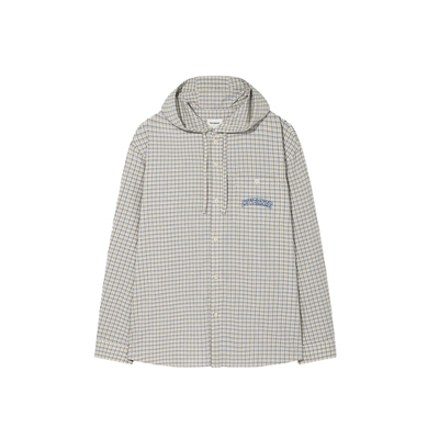 COVERNAT韩国百搭连帽格子衫