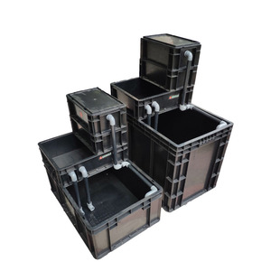 过滤养龟箱黑色箱塑料周转箱家用鱼缸大鳄龟蛋龟diy小型阳台龟缸