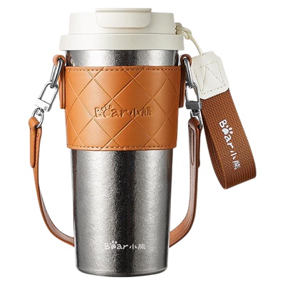 小熊纯钛保温杯咖啡杯钛杯吸管杯