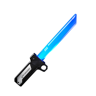 对插双刀发光双刃伸缩流光剑玩具刀新款男孩旋转激光剑武士二合一