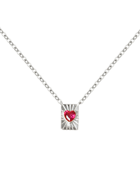 KNA珂娜「逐光之心」mini爱心卡片牌纯银吊坠项链女小巧气质百搭