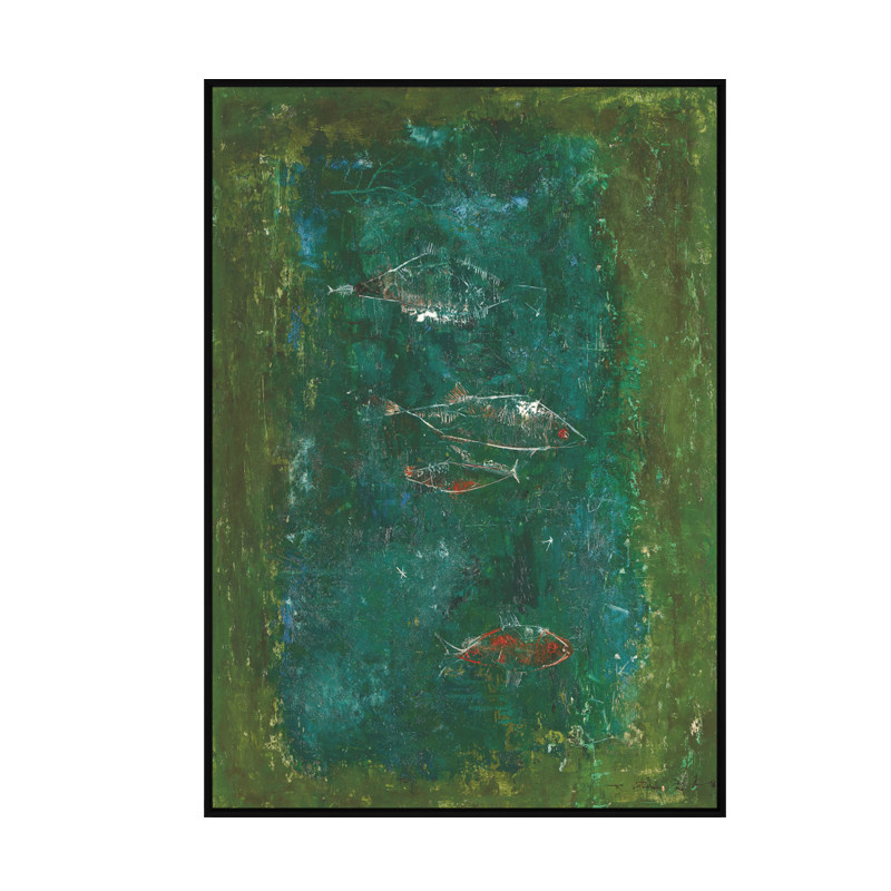 名人画作赵无极抽象画厚肌理挂画