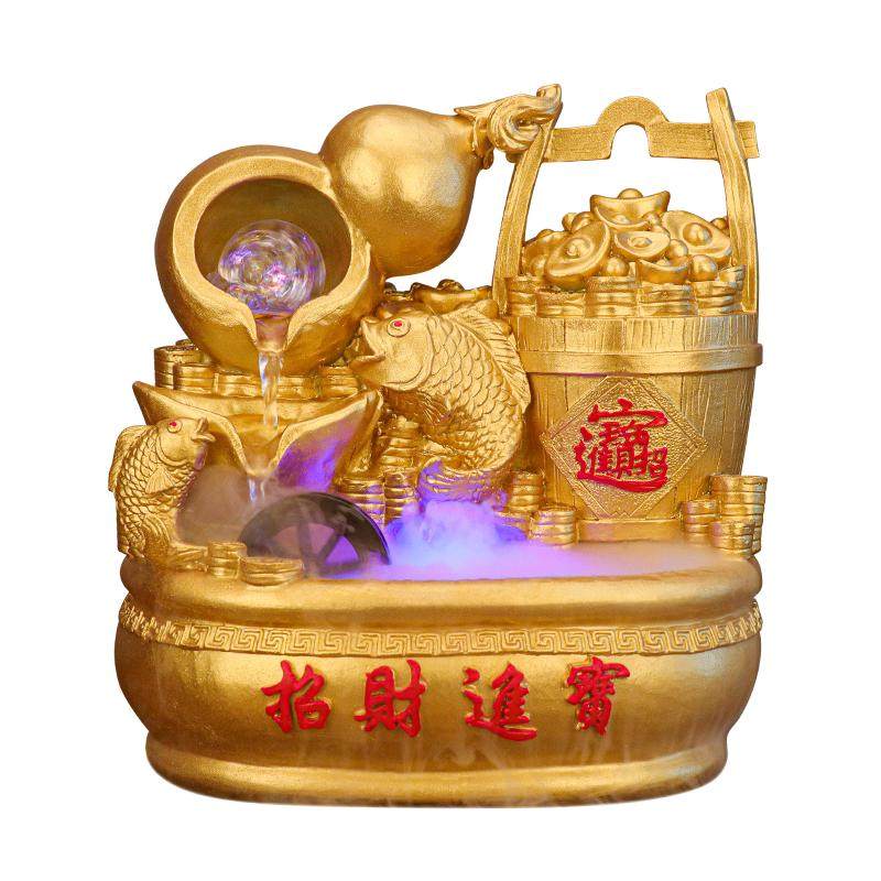 招财风水摆件流水鱼缸水循环加湿器客厅办公室装饰品乔迁开业礼品