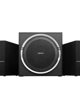 漫步者电脑音响台式家用大功率重低音炮电视外接2.1木质蓝牙音箱