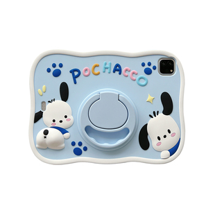 波浪边框帕恰狗360旋转iPadAir765保护套硅胶10.2第11代mini7防摔适用苹果12.9寸pro11平板9.7可爱10.5卡通壳
