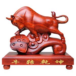 十二生肖风水办公室饰品龙蛇木雕