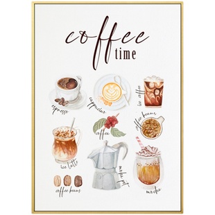 北欧咖啡厅装饰画餐厅背景墙画饭厅简约挂画意式甜品店奶茶店壁画