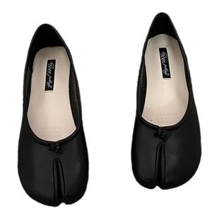 平底鞋单鞋女鞋子2022年春夏猪蹄鞋设计感小众分趾鞋豆豆鞋奶奶鞋