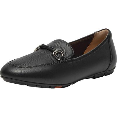 Bata乐福鞋女商场新款英伦通勤羊皮软底一脚蹬单鞋AMV50AA5