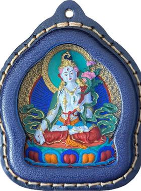 项链白度母立体唐卡擦擦西藏手绘