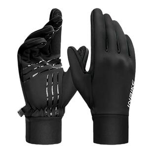 INBIKE防风抓绒冬季骑行手套保暖全指触屏减震防滑长指公路自行车