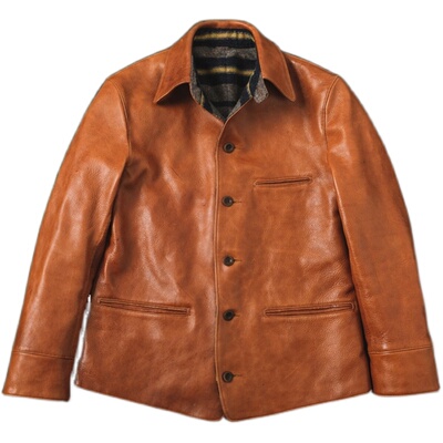 牛皮皮衣海觉复古皮衣修身