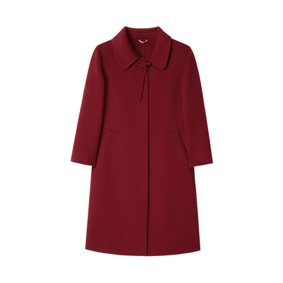 驼绒蚕丝双面羊绒大衣羊毛呢外套