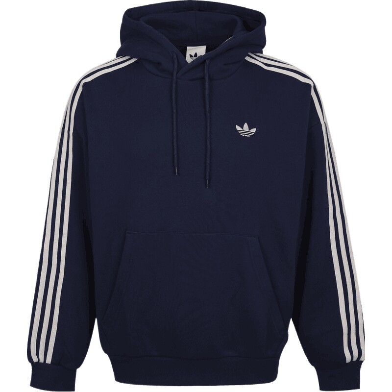 滔搏丨adidas阿迪三叶草男子三条纹运动休闲连帽套头衫卫衣KX5810