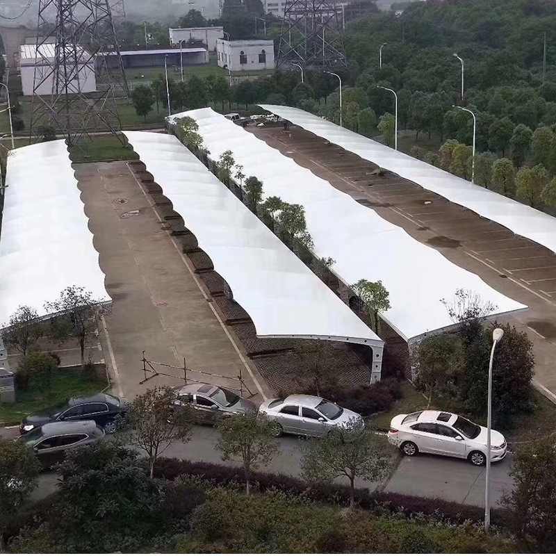 膜结构停车棚小区汽车充电膜结构车棚雨棚桩厂家字型遮阳棚批发七