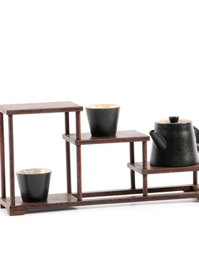 鸡翅木架子茶架实木底座架博古架