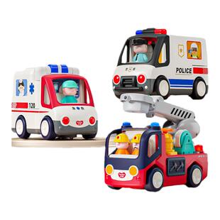 汇乐交警车玩具电动儿童仿真消防车模型电动玩具救护车早教职业车