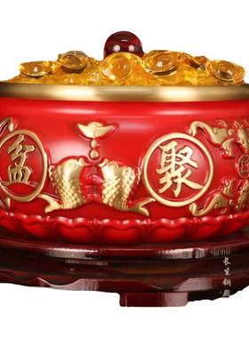 黄铜祝福中式客厅彩色聚宝盆