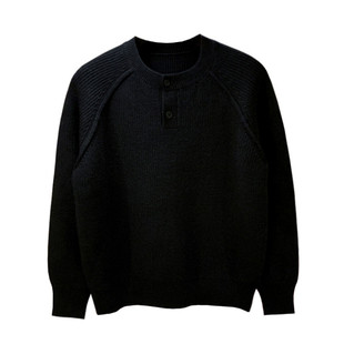 老钱风男装高级感纯色毛衣男冬季新款时尚复古亨利领长袖针织衫男