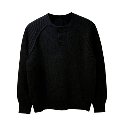 打底针织亨利领极简纯色毛衣高级