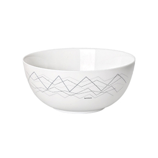 乐美雅石纹白色钢化白玉玻璃餐具米饭碗面碗汤碗沙拉碗家用套装