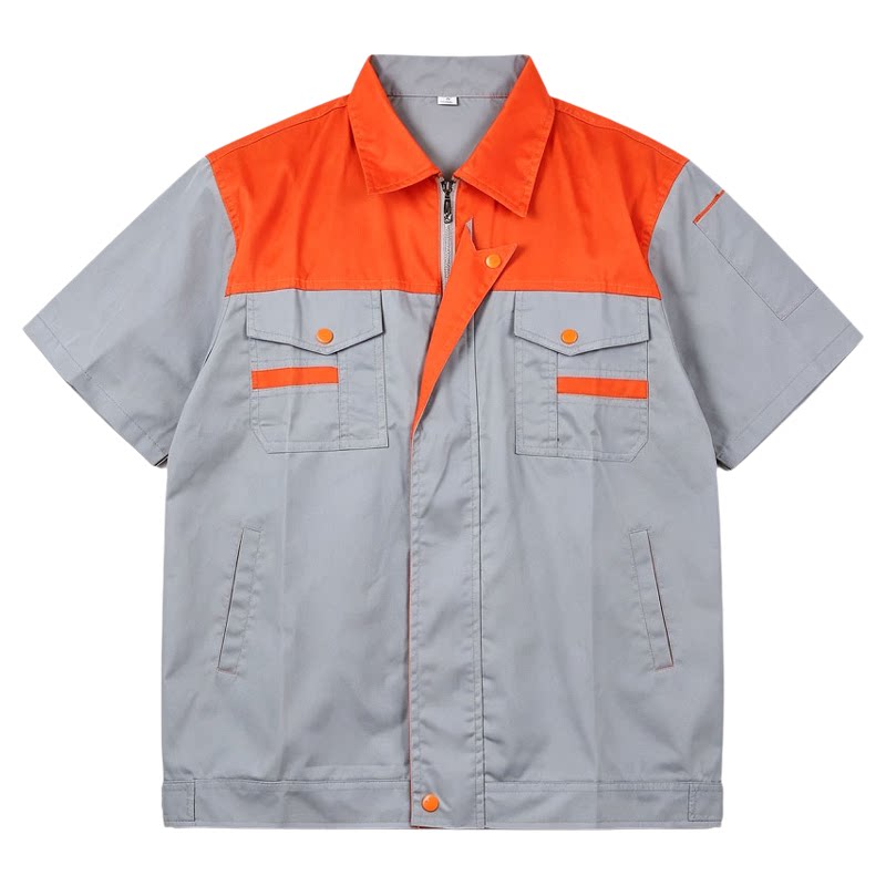 工作服套装男劳保服耐用工厂车间汽修服劳动工地夏季短袖上衣定制