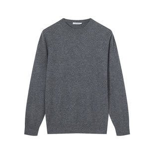 【阿拉善山羊绒】男士圆领羊绒衫男款毛衣纯色保暖内搭上衣针织衫