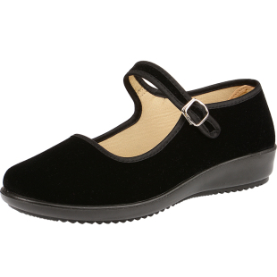 老北京布鞋女鞋单鞋酒店黑色工作鞋舞蹈鞋平底鞋软底妈妈鞋大码鞋