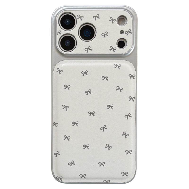 jze 韩风简约少女心蝴蝶结适用苹果17ProMax手机壳iphone15新款16pro电镀皮纹13毛球绳15pro全包防摔保护套14