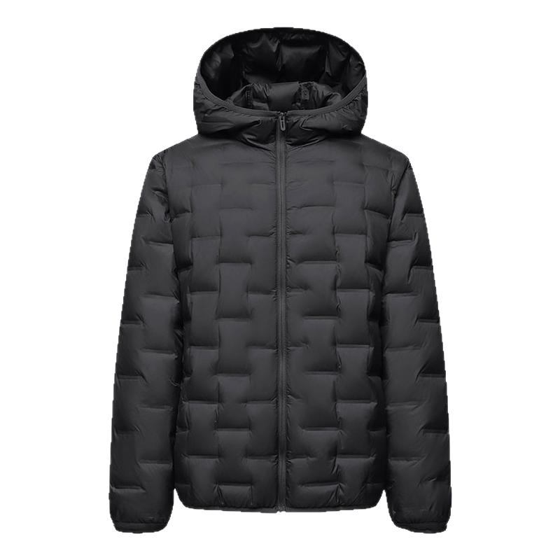 雅鹿轻薄连帽男羽绒服秋冬保暖