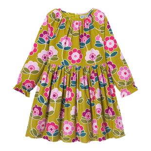 Jacadi亚卡迪法国女童轻奢liberty天鹅绒纯棉连衣裙春秋款2039804